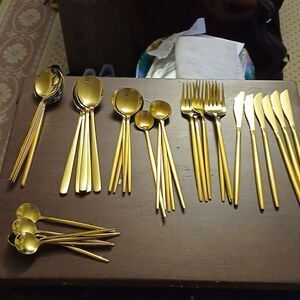Stainless Steel Gold Set